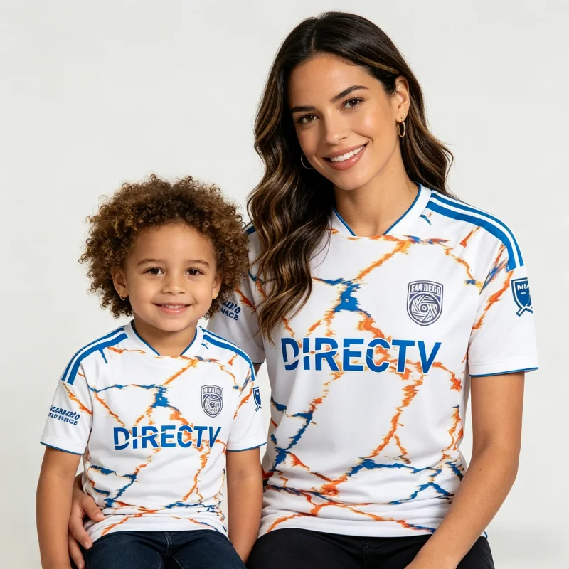 Nova Camisa Esportiva San Diego FC 2026 Versão Torcedor Respirável de Secagem Rápida Gola Redonda Família Pais e Filhos