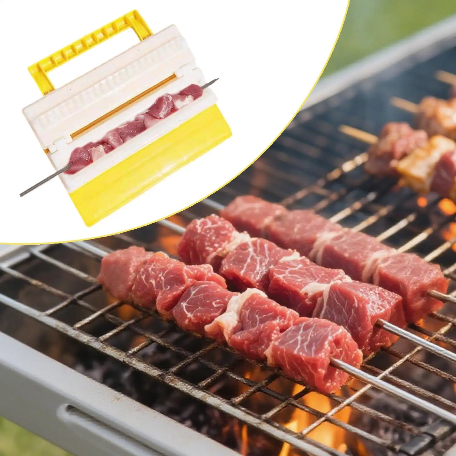 صانع كباب شواء كباب كباب قالب شواء جهد صانع تشكيل اللحوم قالب سريع للإعداد في الهواء الطلق الشواء التخييم #6