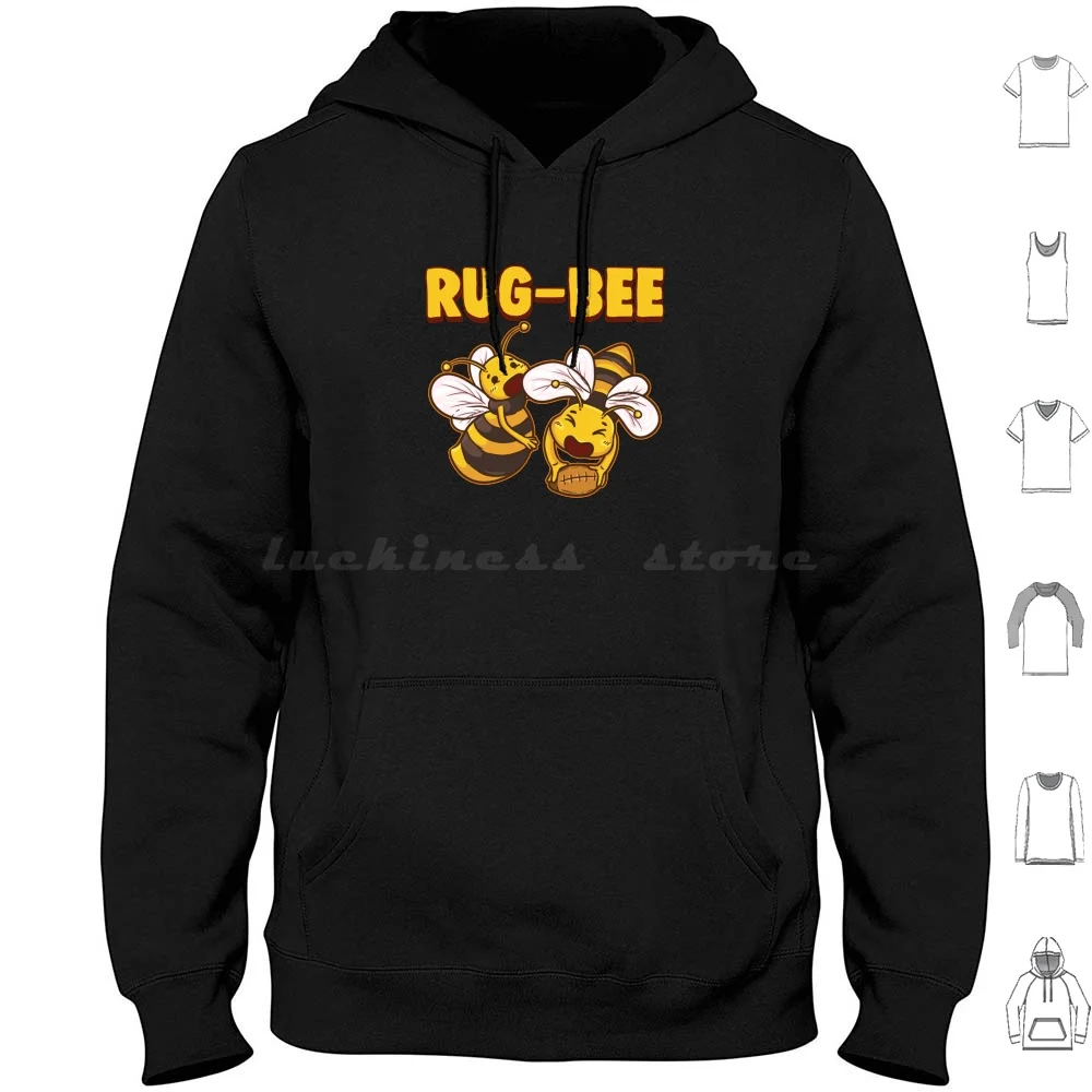 Funny Rug-Bees Playing Rugby Hoodies Long Sleeve Honey Bee Keeping Bees Beekeeping Supplies Bee Guardian Bee Supplies