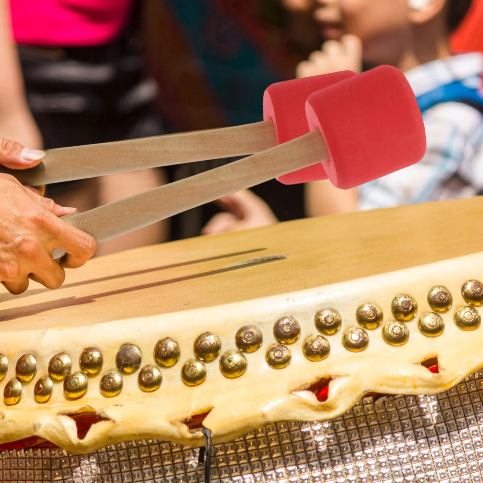 

2Pcs Drum Mallets Foam Head Wood Handle Bass Drum Sticks Light Portable Percussion Instrument Accessories Perfect for Teens