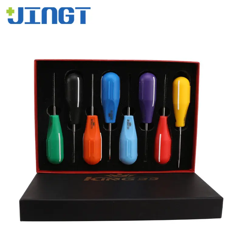 JINGT 8Pcs Dental Stainless Steel Teeth Neat And Erythrous Set Straight Tall Horns Minimally Invasive Dentistry Tooth Extraction