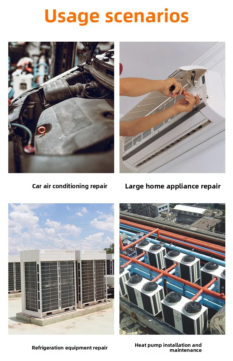 Manometro digitale per collettore di refrigeranti per condizionatore d'aria con morsetti per termometro per sistemi HVAC LMG-10