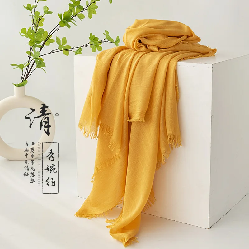 

Spring Summer Scarves Colorful Solid Colors Versatile Sun Protection Shawls women's high-end Silk Scarves Headscarves Sj110