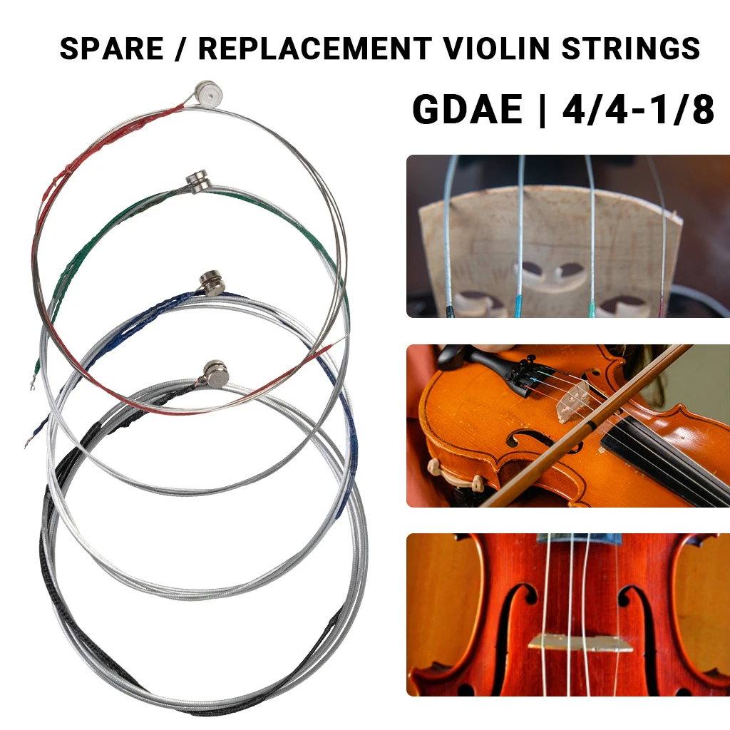 1PC Spare Replacement Violin String Core Aluminum Alloy Steel Strings Wound Stringed Violin G/D/A/E String 4/4 3/4 1/2 1/4 1/8