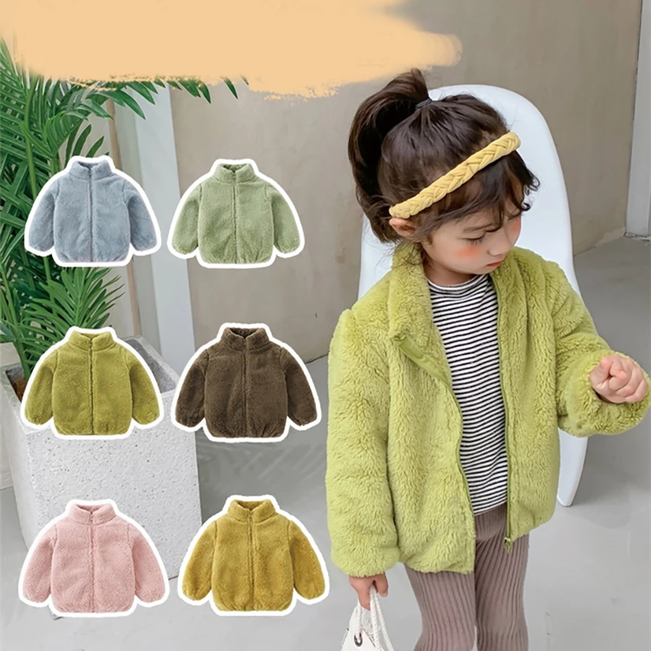 Durable Children Plush Coats with Fleece Lining Unisex Outerwear Boys Girls Suitable for All Seasons Soft Comfortable Warm Cozy