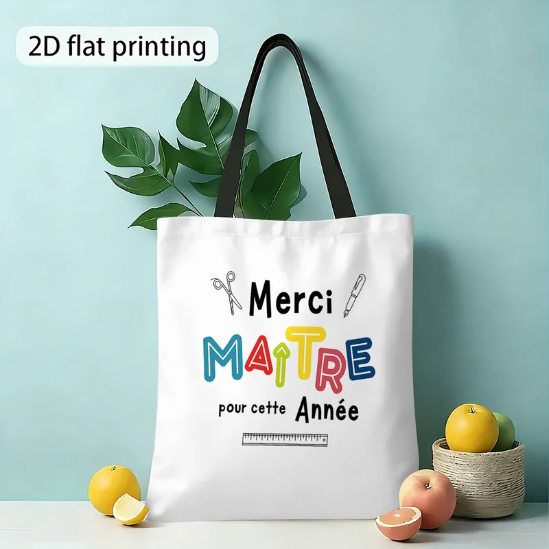 1A Tote Bag with a Printed Design Style, Casual Foldable Durable Shopping Bag, Open Design, Suitable for Travel, Party, Beach an