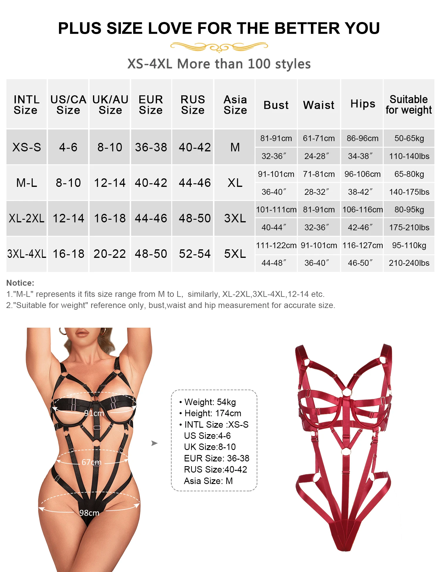 Comeondear Plus Size Sexy Bodysuit Elastic Bandage Erotic Adjustable Woman One Piece See-Through BDSM Transparent Sissy Bodysuit