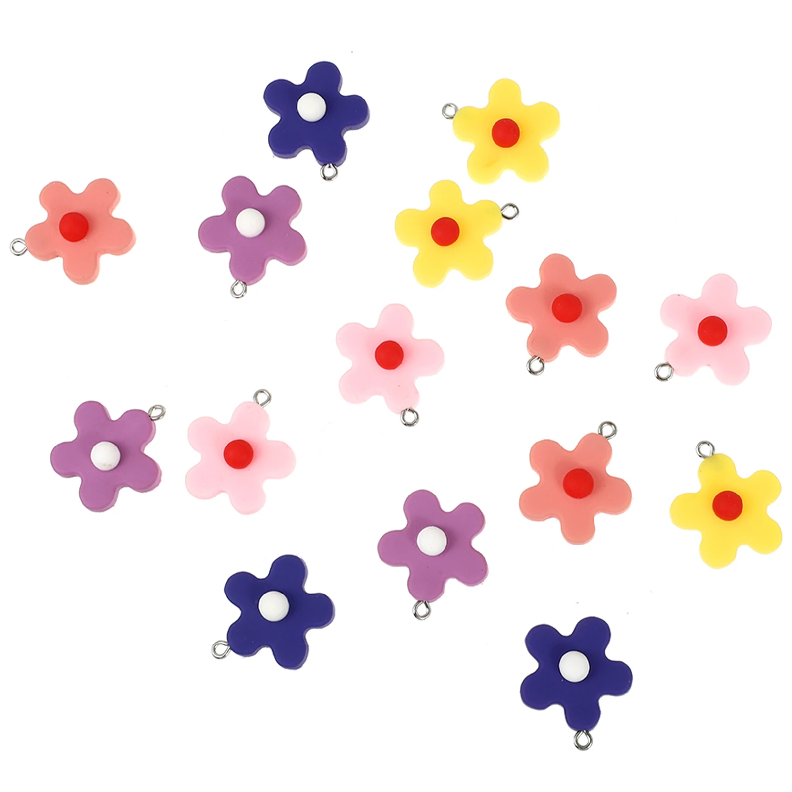

15Pcs Lovely Flower Shape Design Pendant for Jewelry Making Multi-Purpose Phone Hanging Decor Crafts
