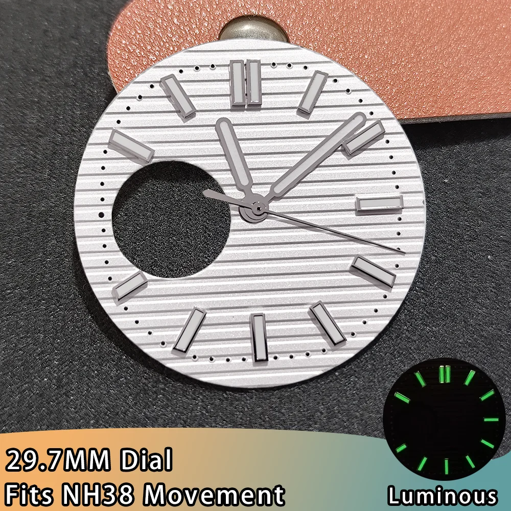 

NH38 Skeletonized dial NH38 Dial Hand 29.7MM Dial Green Luminous Dial Suitable For NH38 Movement Watch Accessories Repair Tool