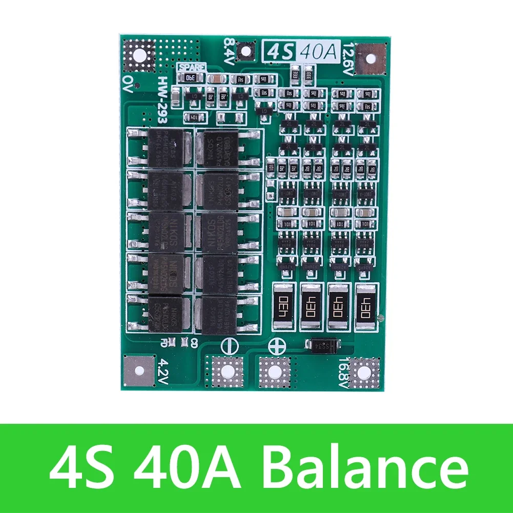 3S/4S 20A 40A 60A Li-ion Lithium Battery Charger Protection Board 18650 BMS Drill Motor 11.1V 12.6V/14.8V 16.8V Enhance/Balance