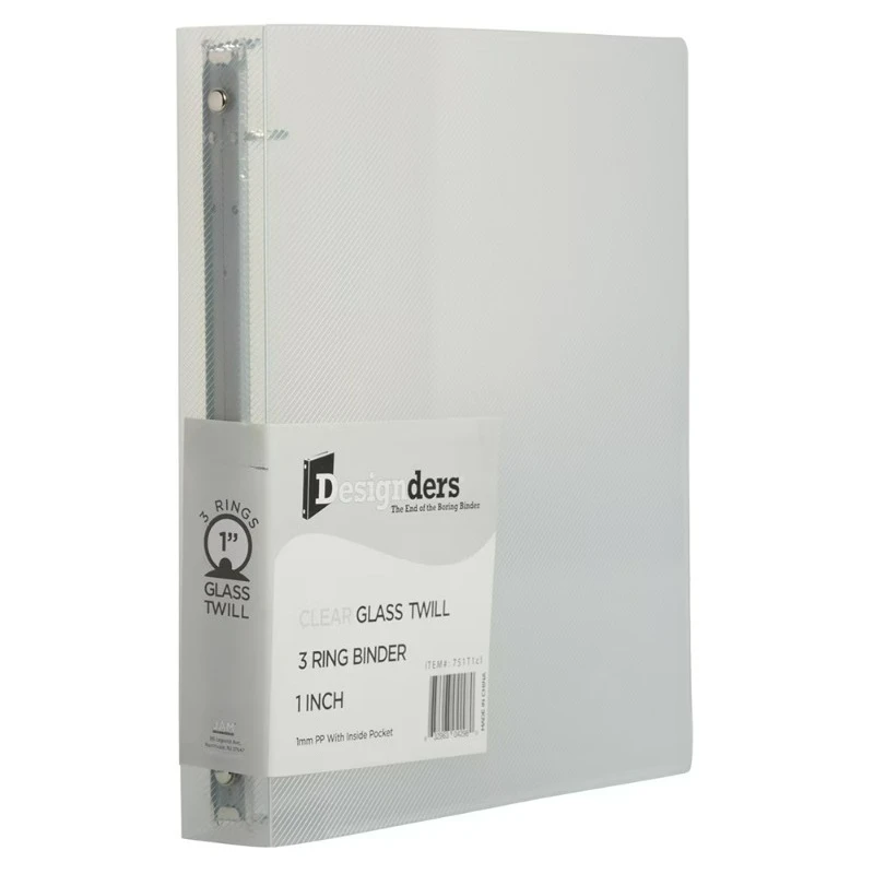 

Clear 3 Metal Ring Plastic Binders, 1 Inch, Clear, 1 Per Pack