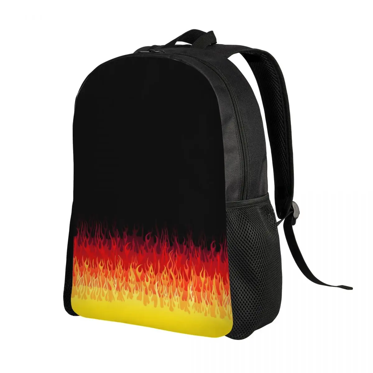 Custom Red Burning Fire Racing Flames Backpack for Men Women Waterproof College School Bag Printing Bookbags