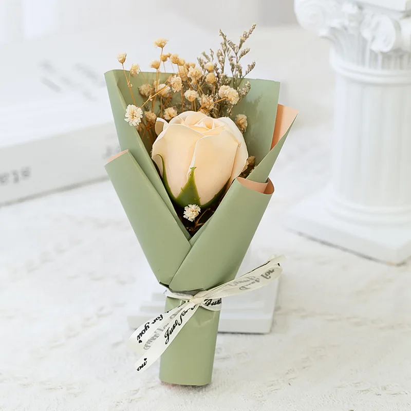 Soap Rose Bouquet Valentines Day Gift for Friends Wedding Bouquet Home Decorations Rose Flower Bouquet Hands Wedding Party Gifts