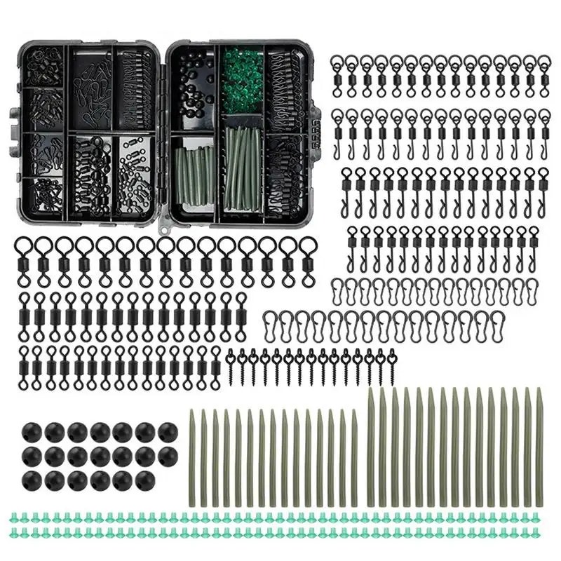 鯉釣りキット-300-個セット鯉釣りアクセサリー収納ボックス付き高感度ポータブルアウトドアギア川海の岸用