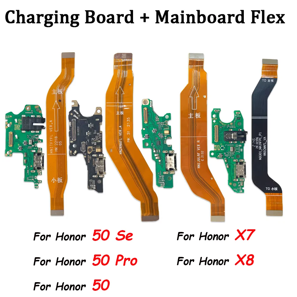 20Pcs，Tested For Huawei Honor 50 Pro Se X7 X8 USB Charging Port Dock Charger Plug Connector Board Flex Cable Microphone