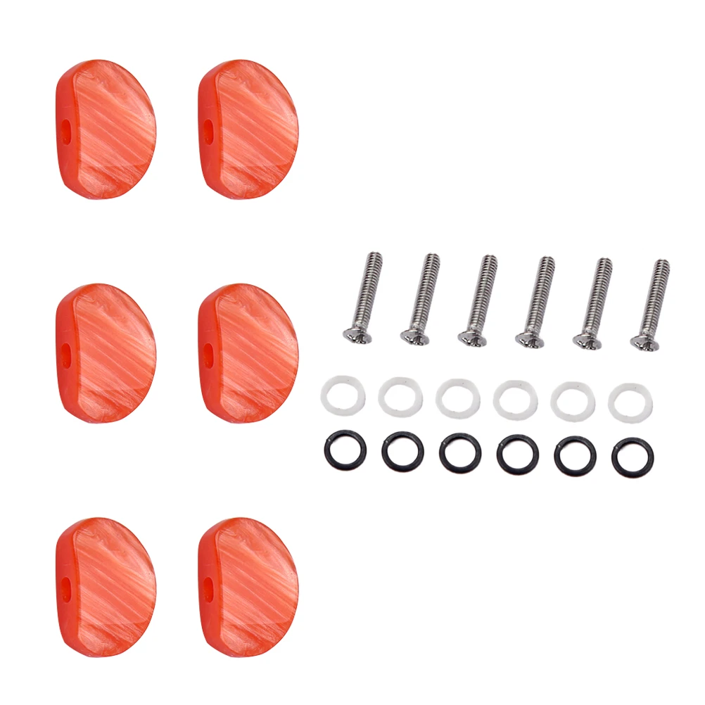 

6 PCS/ Electric Guitar Accessories String Accuracy Tuning Pegs Vintage Seal Tuner Red