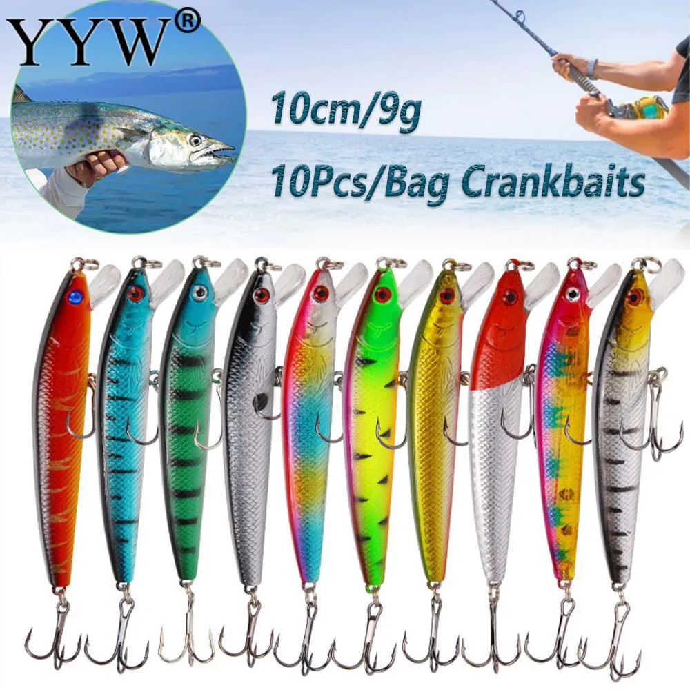 10 قطعة/الوحدة الصيد إغراء الطعم الناعم 10 سنتيمتر/9 جرام أسماك الطعم مع رنين الخرز العائمة البلاستيك الطعم إغراء الطعم