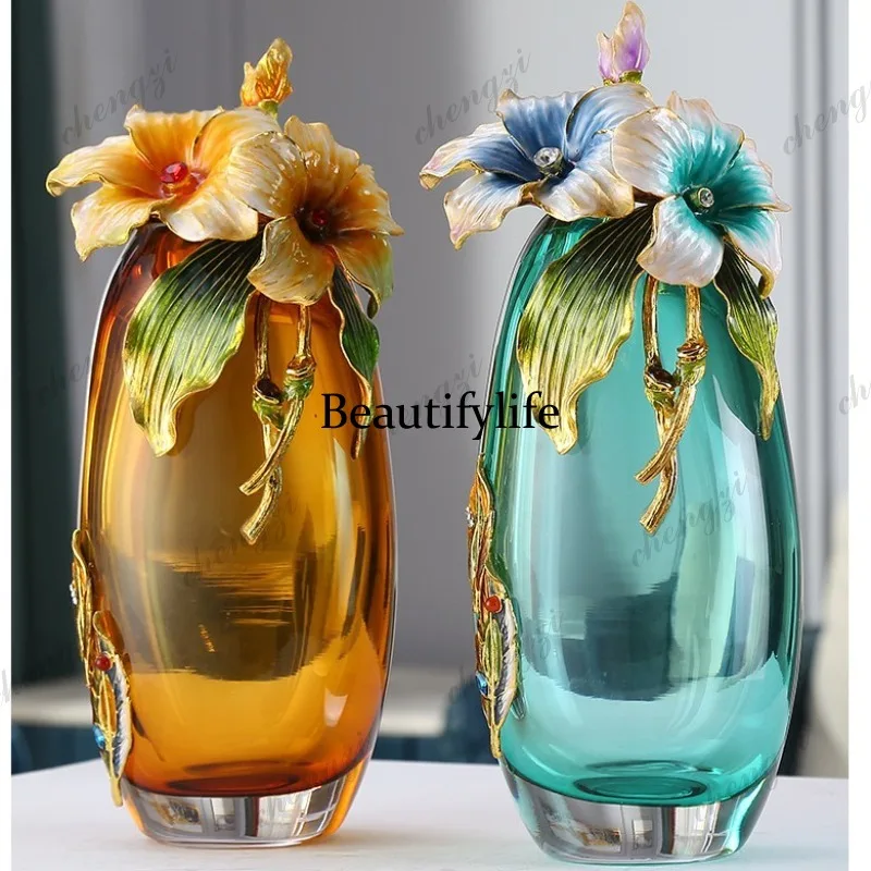 A95 entrance TV cabinet living room decoration ornament glass vase home enamel vase ornament