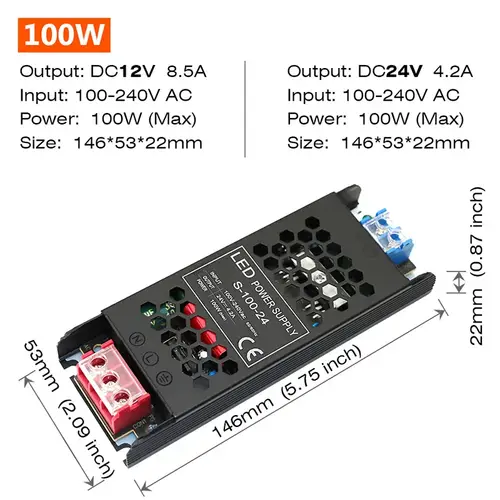 Constant Voltage Power Supply 48W 60W 100W 150W 200W 300W 400W Thin Driver For LED Strips DC 12V / 24V Lighting Transformers - Image 13