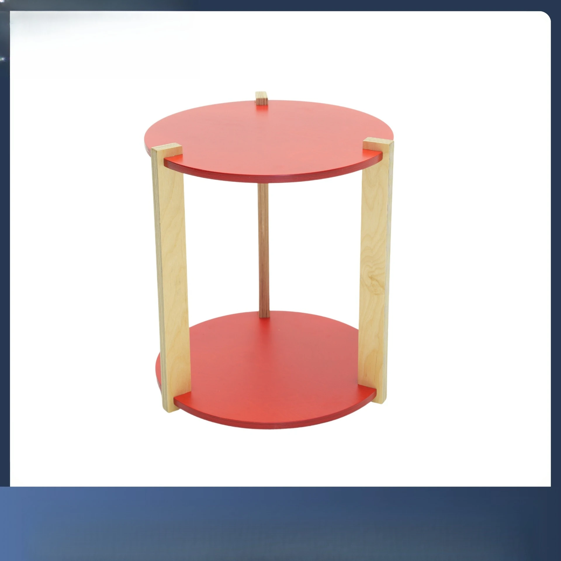 

Customized Nordic simple few red logs contrasting color coffee table modern home living room storage corner bedside table