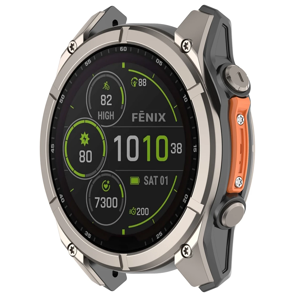 شريط معدني مزخرف مضاد للتصادم لساعة Garmin Fenix8 / Tactix 8 / Quatix8 / Fenix 8 Pro شريط ممتص الصدمات البديل