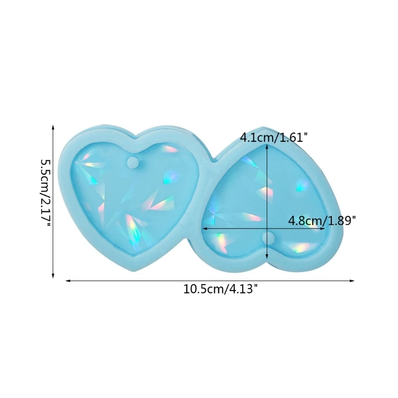 Moldes resina holográfica colorida silicone, moldes resina brinco, molde fundição resina epóxi coração para