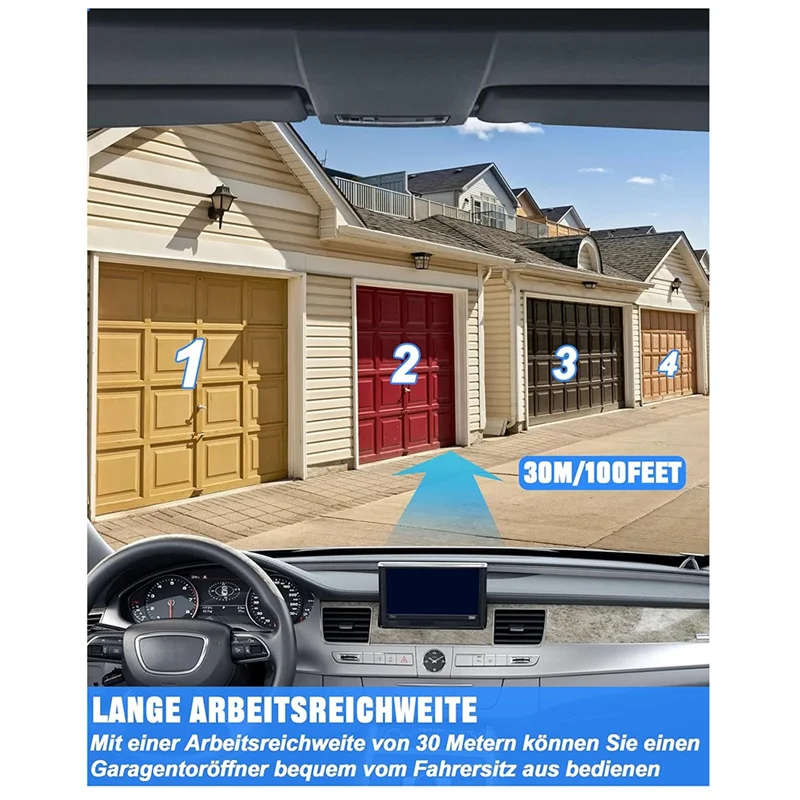 

Exquisite Workmanshipp-2Pcs 433.92 Mhz Garage Opener For Standard Steel Handheld Transmitter,Garage Door Opener For Crawford RCU