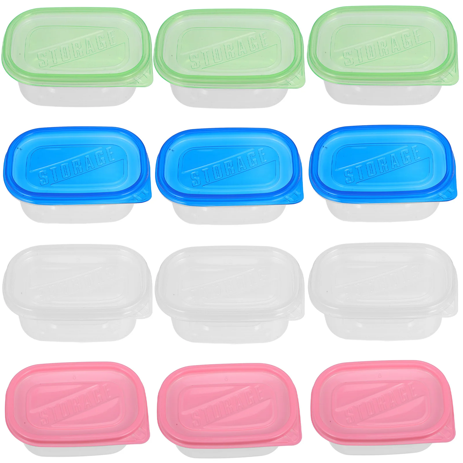12pcs Disposable Lunch Box Small Food Containers Refrigerator Fruit Crisper Lightweight Safe Plastic Stackable Travel
