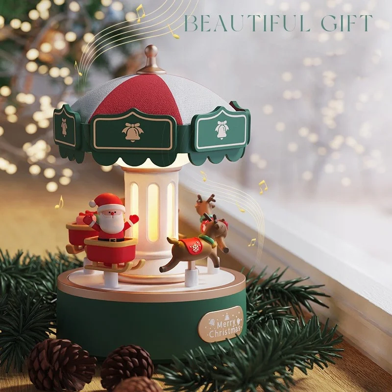 

Carousel Home Theater LED Night Light Music Box Christmas Gift USB High Power Soundbar Caixa De Som Bluetooth Speaker Sound Box