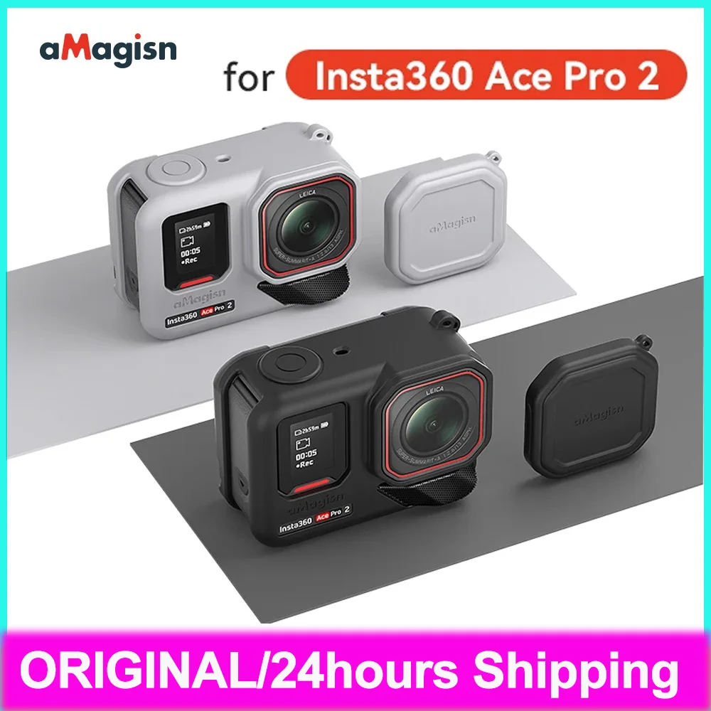 Amagis penutup pelindung silikon untuk Insta360 Ace Pro 2, casing pelindung bulat semua kamera aksi
