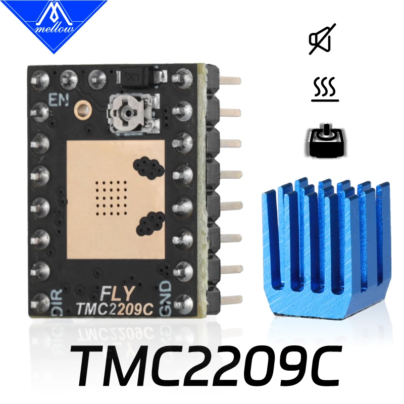 Mellow Fly TMC2209C TMC2209 Stepper Silent Motor Driver 256 Podział StepStick UART 2.8A Dla Fly-C8 D5 Board Części do drukarek 3D