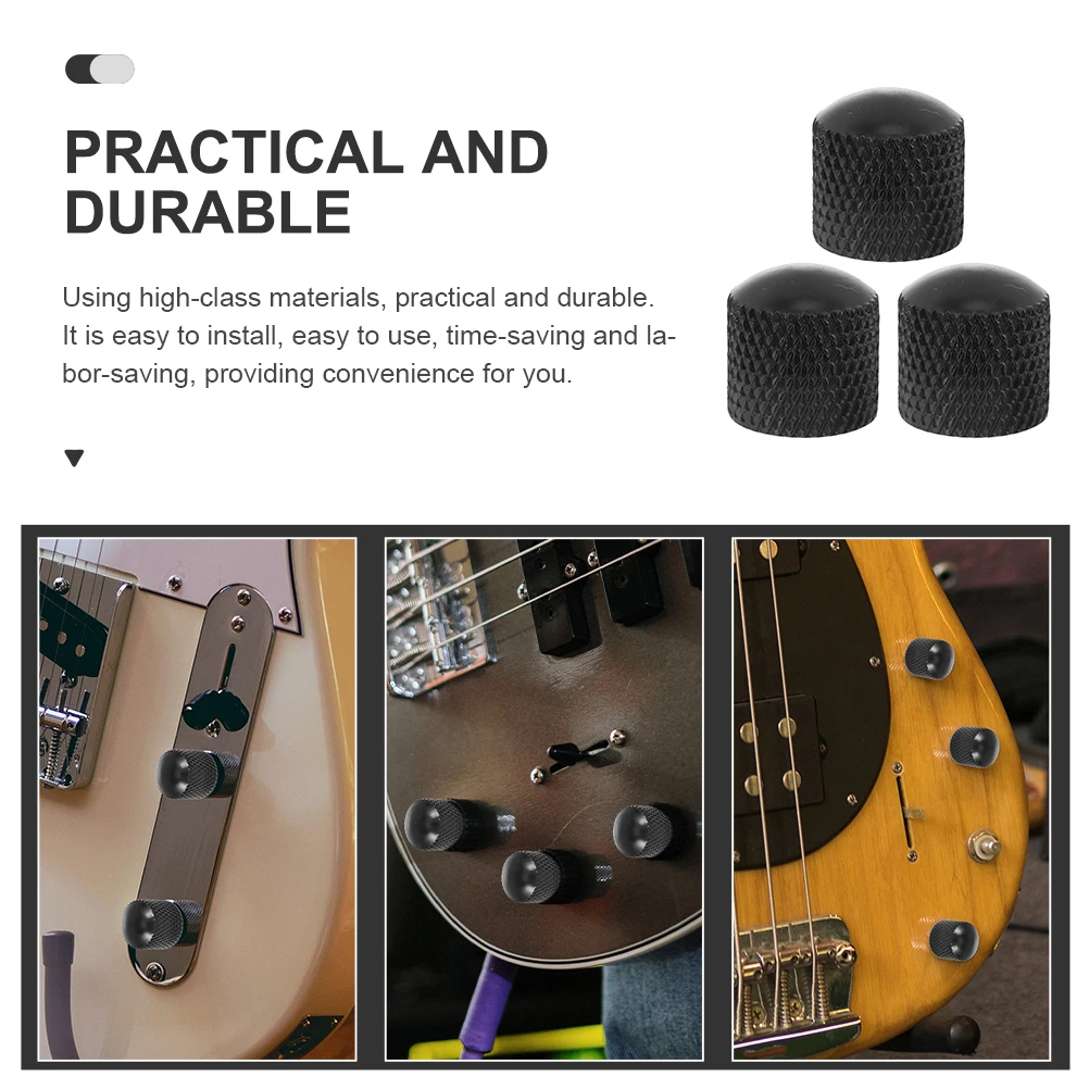 

3Pcs Creative Metal Volume Knobs Easy Install Electric Guitar Bass Accessories Stylish Replacement Buttons