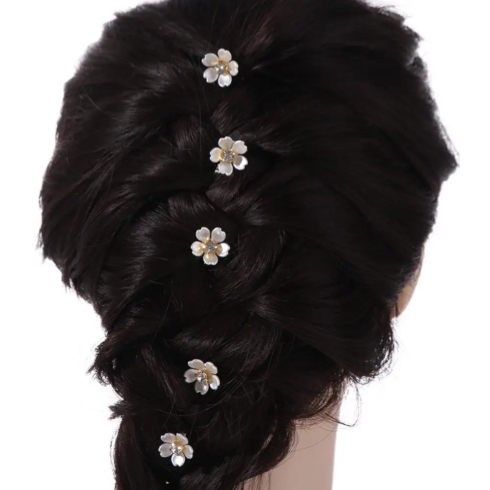 10pcs Dread Locks Flower Decor Hair Ring Hair Braiding Headwear Dreadlocks Beads DIY Metal Cuff Hair Braid Rings Clips Women