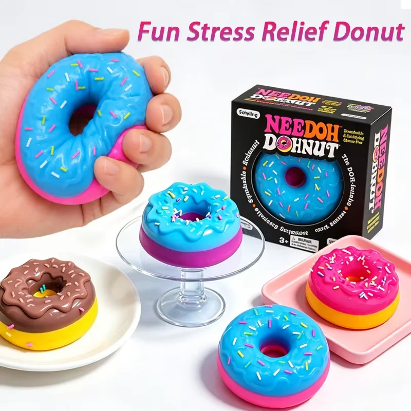 New Arrival Schylling NeeDoh Jelly Donut Squeeze Toy, Stress Relief Squishy Toy with Slow Rebound, Perfect Gift
