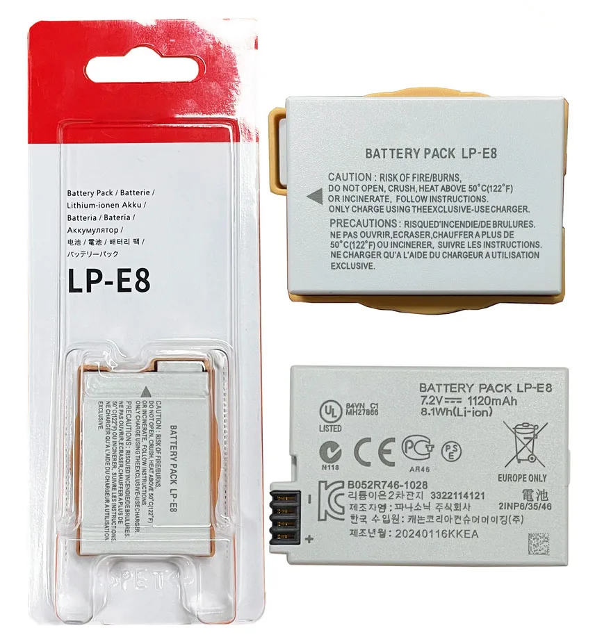 LP-E8 LPE8 1120mAh Battery For Canon EOS 650D 550D 600D 700D Kiss X4 X5 X6 X7 Rebel T2i T4i T2i T3i T5i