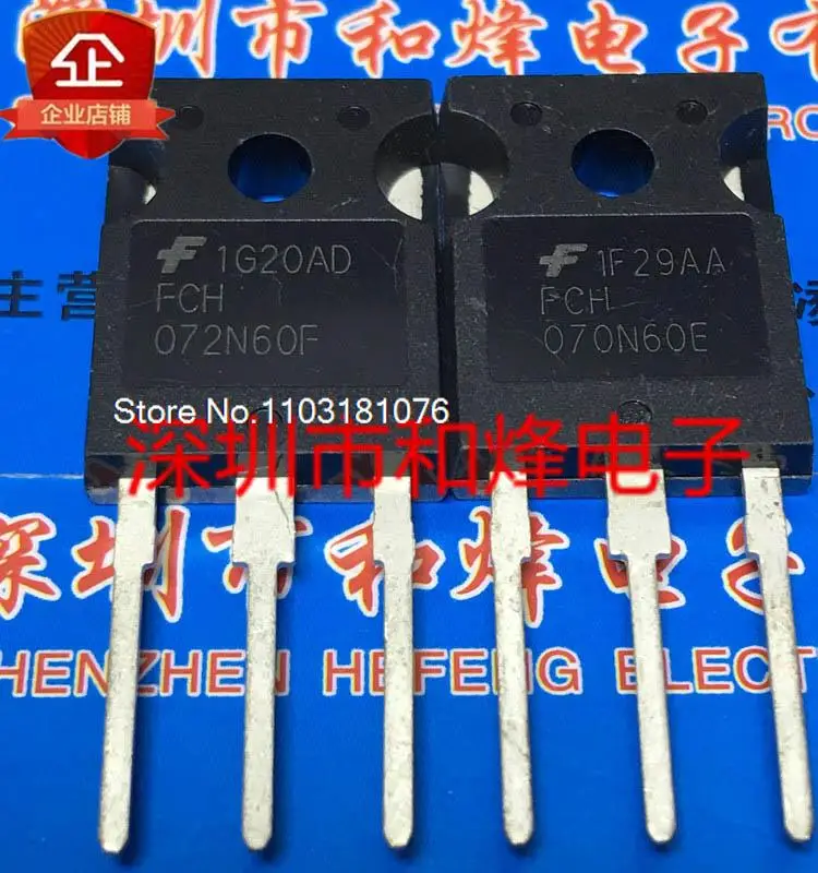 

FCH072N60F TO-247 600V 52A новый оригинальный стоковый чип питания