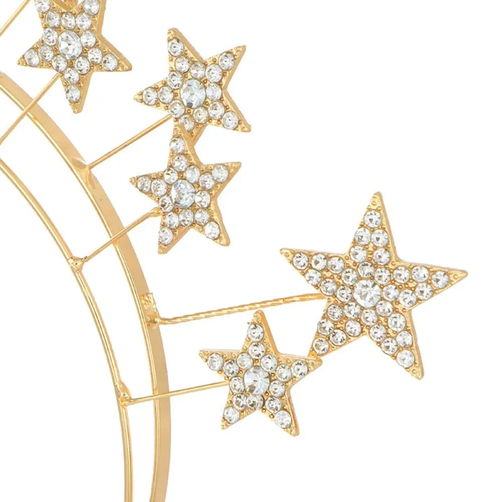 

Fairy Metal Star Hair Hoop Princess Silver Halo Crown bilayer Hair Ornaments Baroque Hairbands Wedding