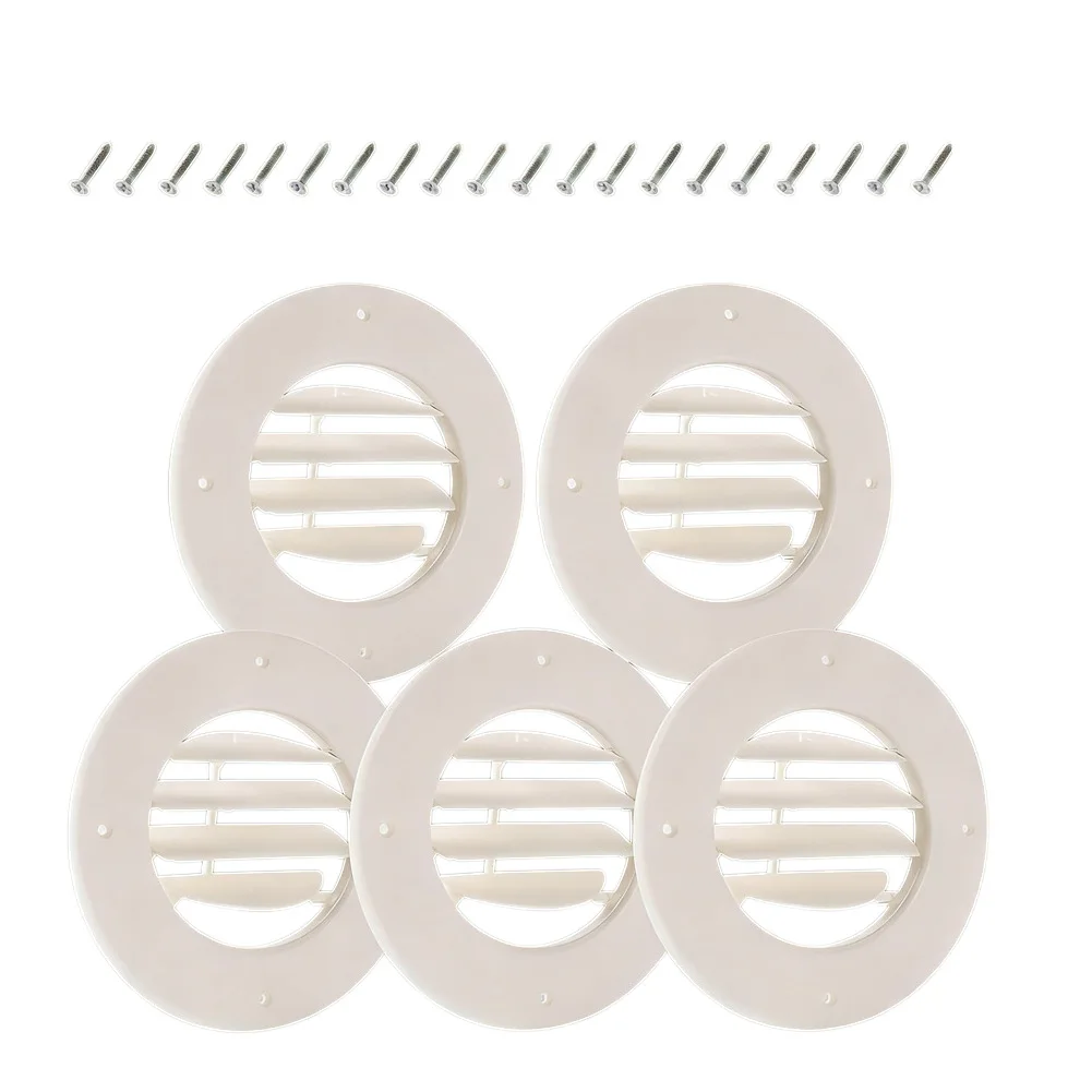 

RV Roof Vent Covers 6.5 Diameter Set of 5 for 4-5/8 Ducts Adjustable Airflow Louvers Compatible with Campervans Motorhomes