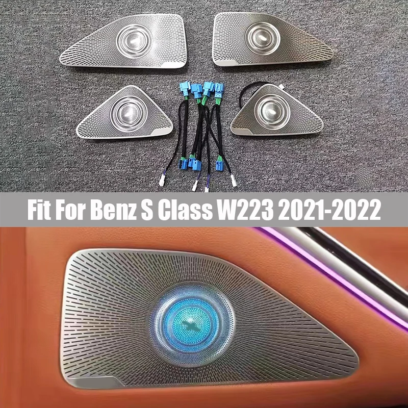 64 Color Colorful Luminescent Door Speaker Cover Suitable for Mercedes Benz S-Class - W223 2021 - 2022 Without Programming