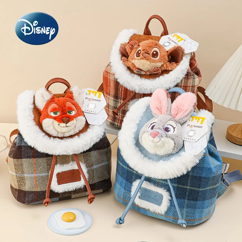 

Disney Judynick New Plush Backpack Luxury Brand Original Fashion Women's Plush Backpack Cartoon Casual Doll Women's Backpack