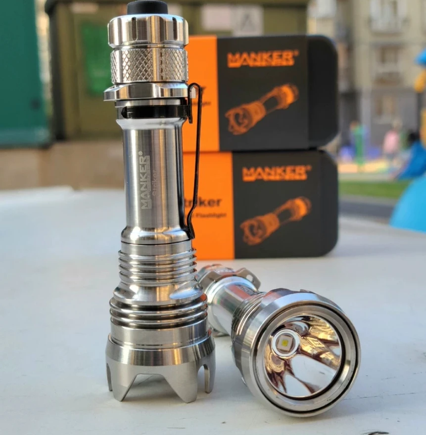 EDC Manker Striker Titanium Alloy Tactical Flashlight 18650