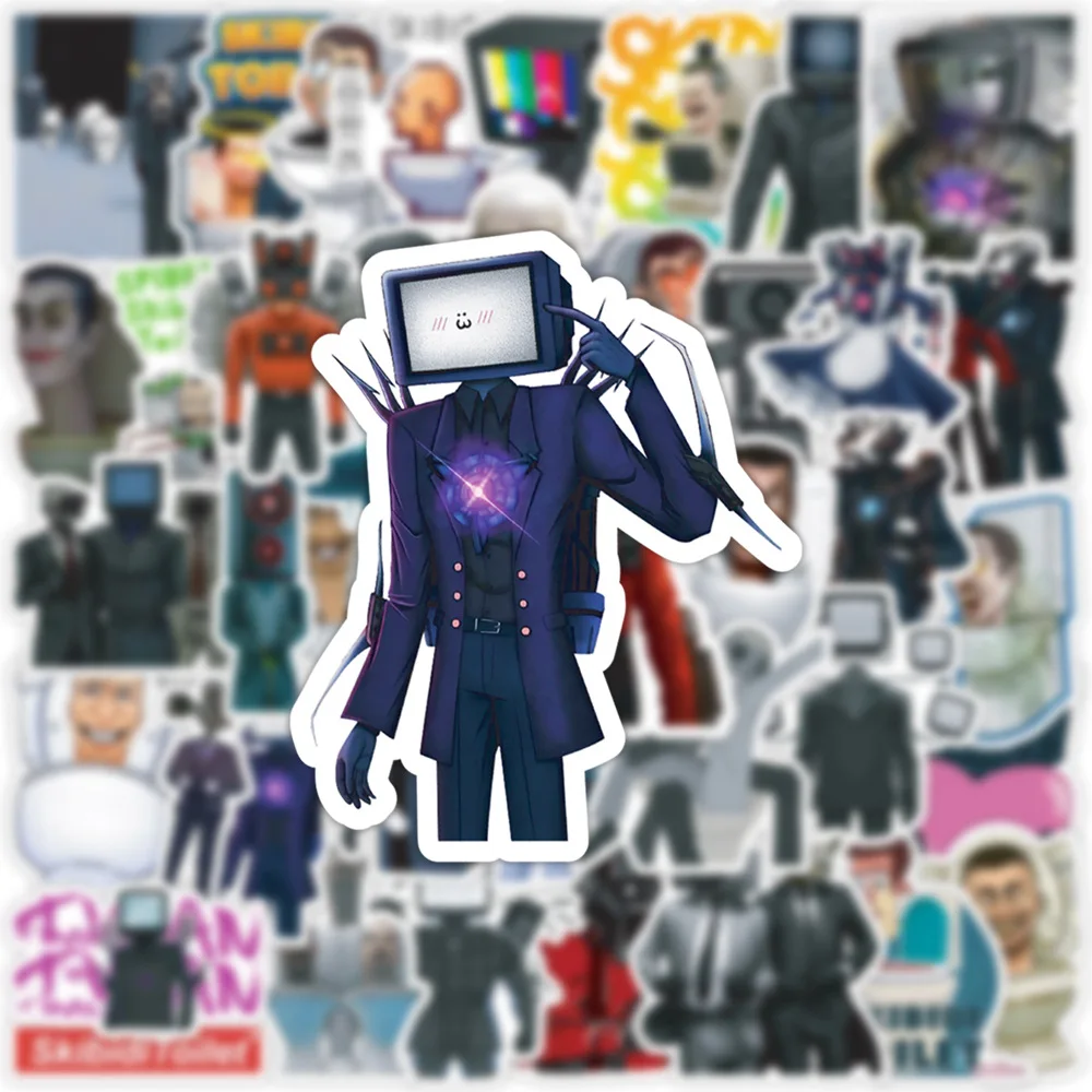 10/30/50PCS Skibidi Toilet Cartoon Funny Game Waterproof Stickers Decals Skateboard Guitar Suitcase Freezer Graffiti Sticker