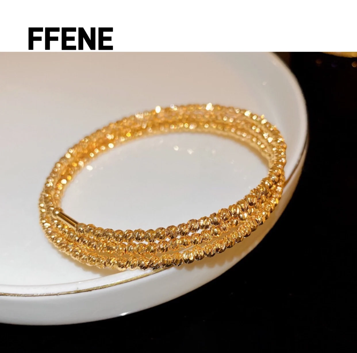 

European and American irregular geometric three-layer bracelets for women, hot sales, luxurious design, fashionable and high-end