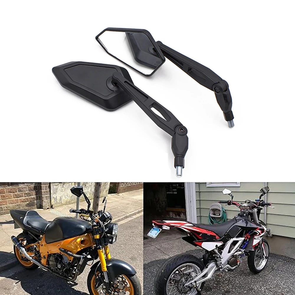 2Pcs Universial 8mm 10mm Motorcycle Rearview Mirror Scooter E-Bike Rear View Side Mirror Electromobile Back Side Folding Mirror