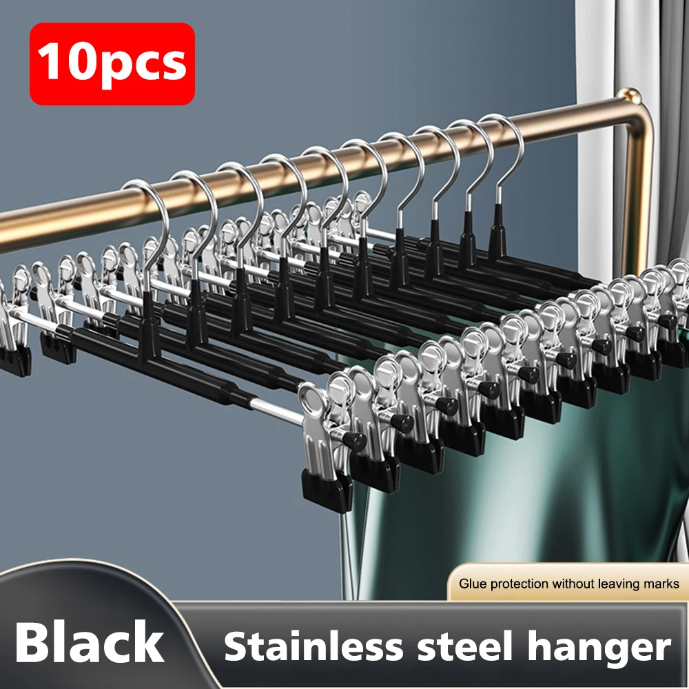 10Pcs Pants Racks Wind Proof Multi-purpose Skirt Racks For Clothes Drying Trousers Wardrobe Clip Anti-slip Clothes Hanger