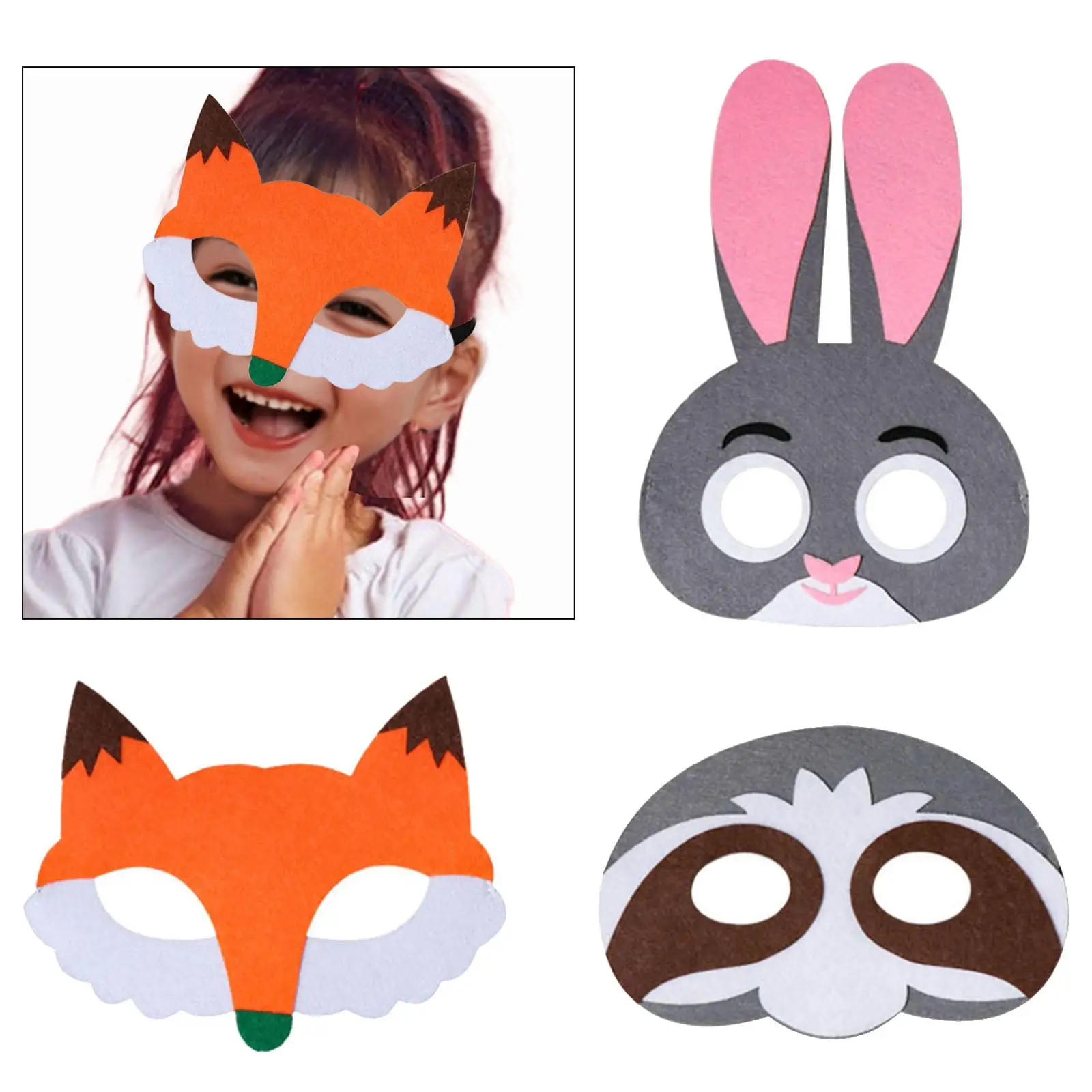 Dierenviltmasker Levensecht aankleden Cosplay Hoofddeksel voor verjaardagsfeestje Prom Kids