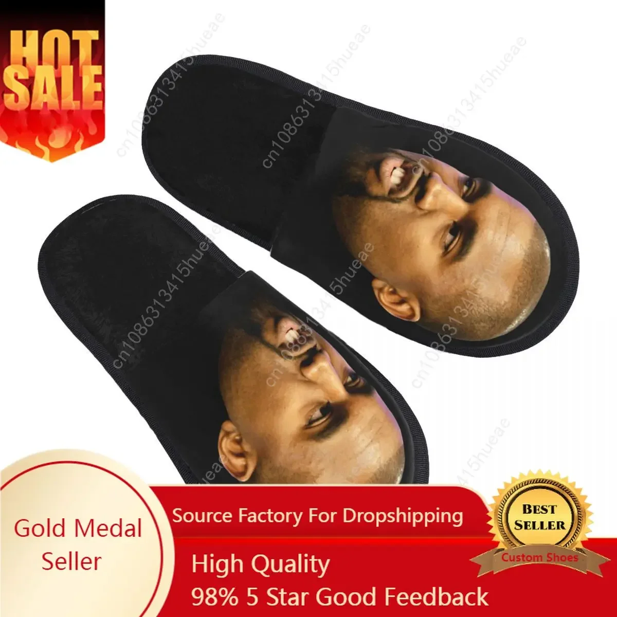 

Kanye West Meme Guest Slippers for Bedroom Women Custom Print House Slipper