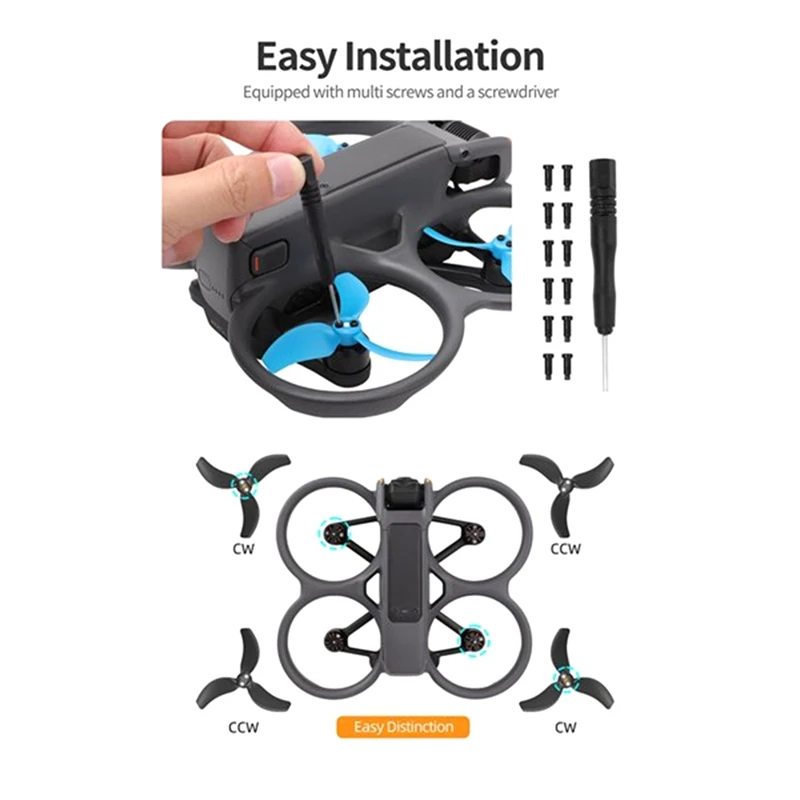 4 Pair Of Propeller Blades For Avata 2 Propeller 3032S Blades Mini Lightweight Drone Wing Accessories