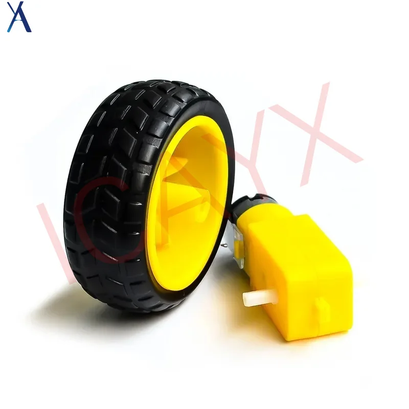 

TT motor + 65mm wheel DC3V-6V Motor 130 Gear motor with the wheel for Arduino Smart Car Robot TT Motor 3V-6V