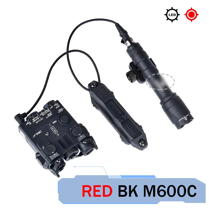 WADSN DBAL A2 Rot Grün Dot Laser Surefi M300 M600 Taschenlampe Druck Schalter Jagd Airsoft Waffe Licht Für 20mm MLOK KEYMOD schiene 9